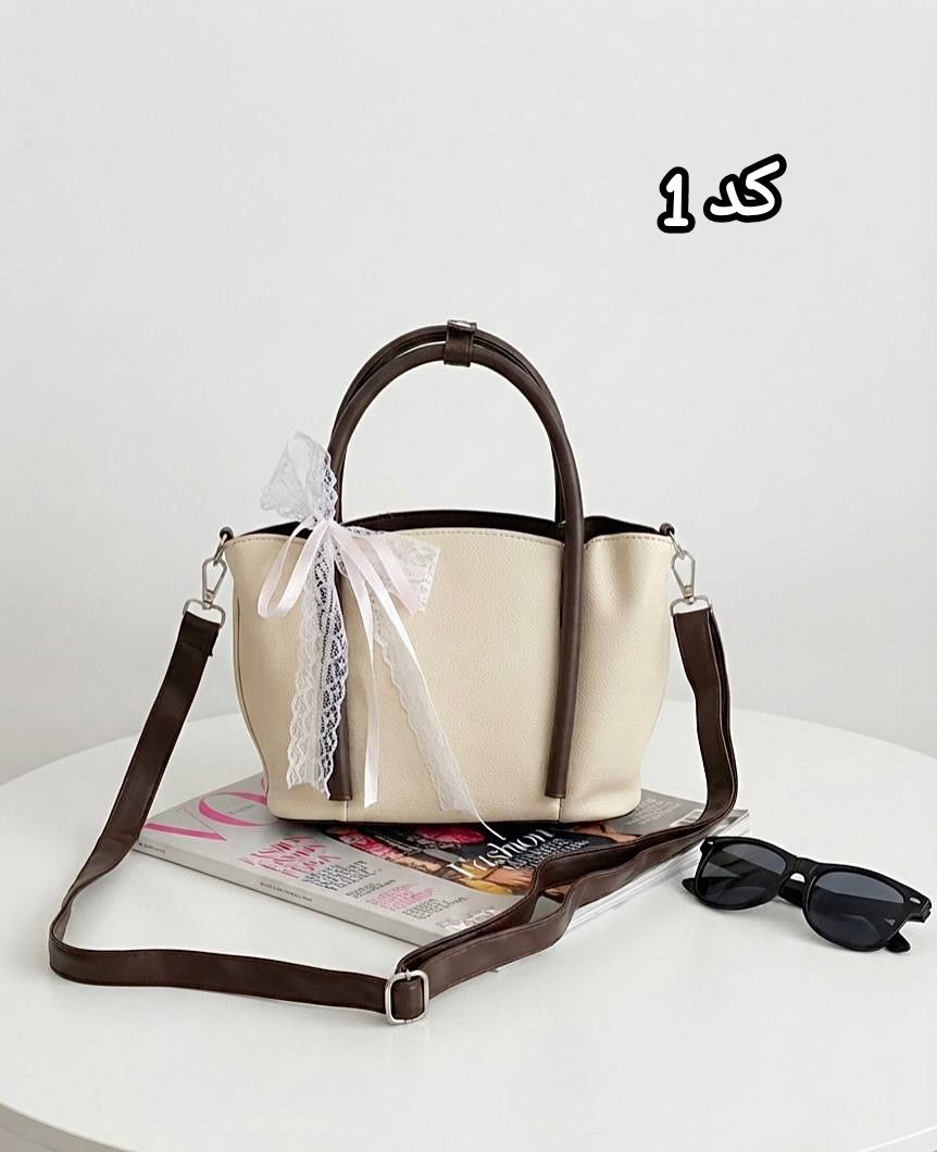 کیف زنانه مدل ترکیبی با چارم بگ و گیپور
